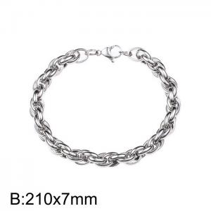 Fashion hand woven thick Fried Dough Twists stainless steel bracelet - KB180139-Z