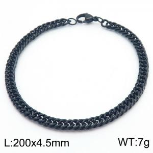 200X4.5mm Black-Plated Stainless Steel Cuban Chain Bracelet - KB180146-Z