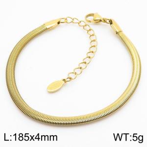 185x4mm Fashion 18k Gold Plated Snake Chain Jewelry Herringbone Stainless Steel Bracelets - KB180226-Z
