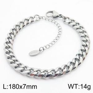 180x7mm Punk Cuban Link Chain Jewelry Gift High Quality Stainless Steel Bracelets - KB180227-Z