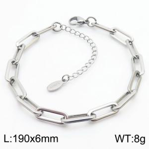 Hip Hop Jewelry Geometric Stainless Steel Bracelets Jewelry Paperclip Chain Bracelet Gift - KB180231-Z