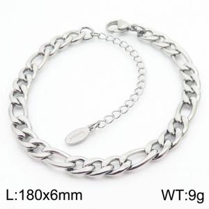 Punk Hiphop 180x6mm Figaro Chain Stainless Steel Bracelets Men's Gift Wholesale Jewelry - KB180234-Z