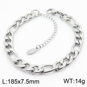 Hiphop Punk 180x7.5mm Chunky Figaro Chain Stainless Steel Bracelets Men's Gift Wholesale Jewelry - KB180235-Z
