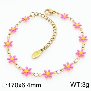 Stainless steel petal bracelet - KB180240-K