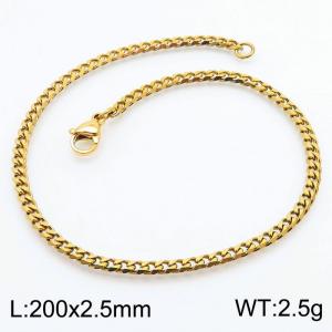Simple and personalized 200 × 2.5mm stainless steel multi face grinding chain charm gold bracelet - KB180258-Z