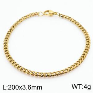 Simple and personalized 200 × 3.6mm stainless steel multi face grinding chain charm gold bracelet - KB180261-Z
