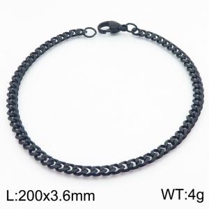 Simple and personalized 200 × 3.6mm stainless steel multi face grinding chain charm black bracelet - KB180262-Z