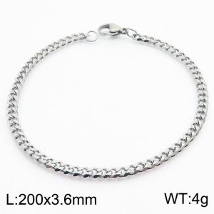 Simple and personalized 200 × 3.6mm stainless steel multi face grinding chain charm silver bracelet - KB180263-Z