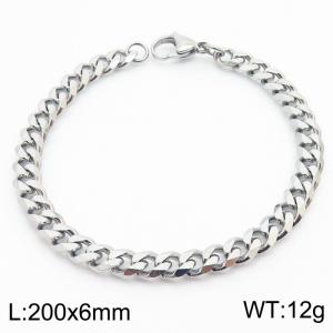 200x6mm stainless steel Cuban bracelet for men and women - KB180272-Z