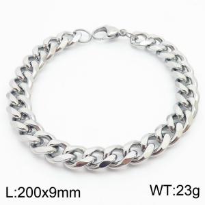 200x9mm Stainless Steel Cuban Bracelet for Men and Women - KB180281-Z