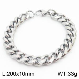 200x10mm Stainless Steel Cuban Bracelet Men's and Women's Jewelry - KB180284-Z