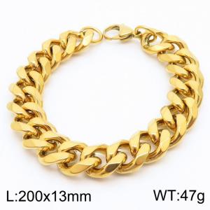200X13mm Cuban Chain Stainless Steel Men's Bracelet Party Jewelry - KB180285-Z