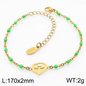 Halloween Pumpkin Vacuum Plating 18k Fluorescent green Bohemian Women's Stainless Steel Bracelet - KB180322-Z