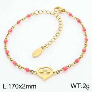 Halloween Pumpkin Vacuum Plating 18k pink Bohemian Women's Stainless Steel Bracelet - KB180323-Z