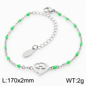 Halloween Pumpkin Fluorescent green Bohemian Women's Stainless Steel Bracelet - KB180333-Z