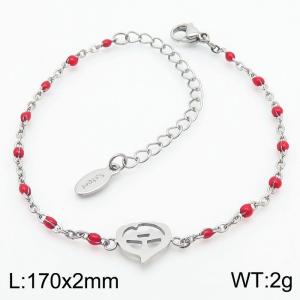 Halloween Pumpkin red Bohemian Women's Stainless Steel Bracelet - KB180335-Z