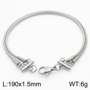 Stainless steel double layer chain steel color bracelet - KB180345-Z