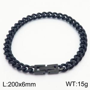 Black Cuban Chain Stainless Steel Bracelet - KB180363-Z