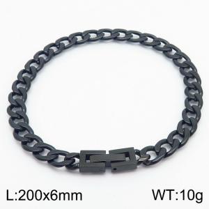 Black Cuban Chain Stainless Steel Bracelet - KB180366-Z