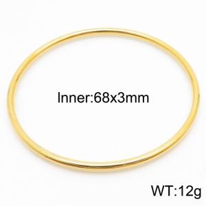 68×3mm Simple and versatile stainless steel plain ring bracelet for women - KB180403-KFC