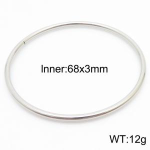 68×3mm Simple and versatile stainless steel plain ring bracelet for women - KB180408-KFC