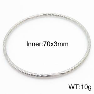 70 × 3mm Simple and Versatile Plain Ring Stainless Steel Women's Bracelet - KB180410-KFC