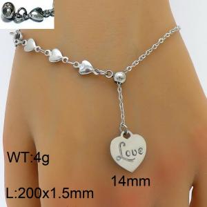 Splicing Love Chain Love Love Pendant Adjustable Steel Stainless Steel Bracelet - KB180416-Z