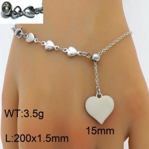 Splicing Love Chain Love Pendant Adjustable Steel Stainless Steel Bracelet - KB180424-Z