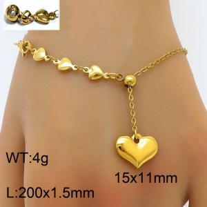 Fashionable and minimalist heart-shaped gold titanium steel bracelet - KB180431-Z