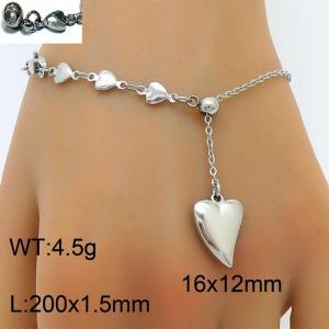 Fashionable and minimalist three-dimensional love steel color titanium steel bracelet - KB180434-Z