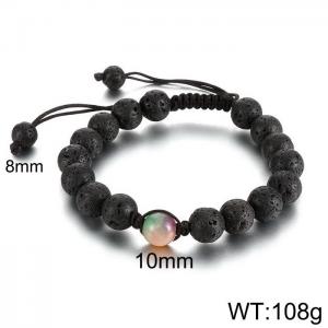 Volcano Stone Beaded Woven Bracelet - KB180596-Z