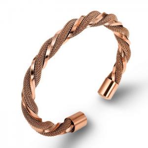 Stainless Steel Rose Gold-plating Bangle - KB180680-WGDS