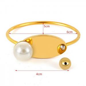 Stainless Steel Gold-plating Bangle - KB180683-WGDS