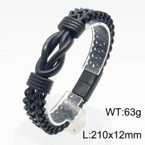 Stainless Steel Bracelet Wheat Ear Handover Easy Buckle Men's Bracelet Party Jewelry - KB180707-KFC