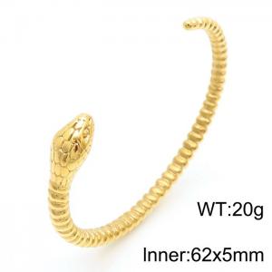 European and American fashion stainless steel creative snake shaped opening adjustable temperament gold bracelet - KB180718-KJX