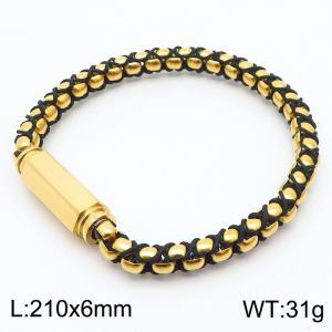 210 * 6mm gold wrapped stainless steel bracelet - KB180731-JR