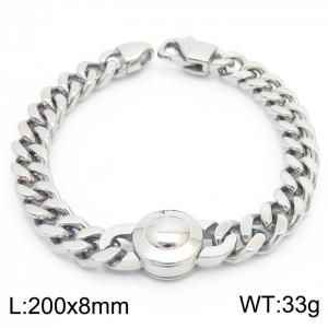 Trendy Cuban Chain Stainless Steel 8mm Trendy Brand Men's Bracelet - KB180783-Z