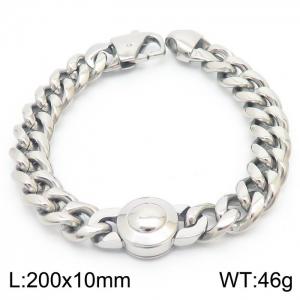 Trendy Cuban Chain Stainless Steel 10mm Trendy Brand Men's Bracelet - KB180784-Z