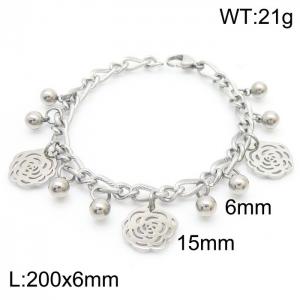 Stylish and trendy steel ball hollow rose steel color bracelet - KB180788-Z