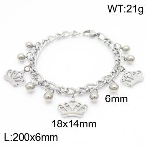 Temperament and Fashion Steel Ball Crown Steel Color Bracelet - KB180791-Z