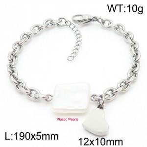 Steel colored love and sweet creative titanium steel bracelet - KB180797-Z
