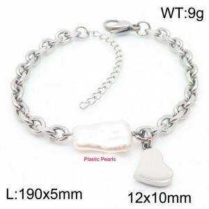 Sweet and Fresh Steel Color Titanium Steel Love Bracelet - KB180801-Z