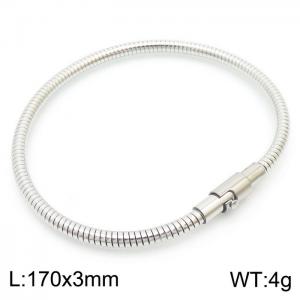 Elastic Snake Bone Chain Bracelet Press Buckle Steel Color Titanium Steel Bracelet - KB180820-KFC