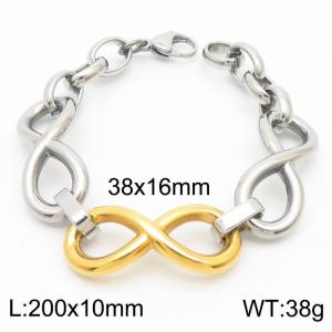 Trendy titanium steel infinite 8-character gold bracelet - KB181190-Z