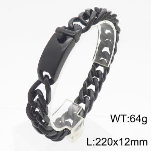 European and American fashion four sided ground titanium steel men's bracelet - KB181221-KJX