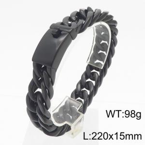 European and American fashion four sided ground titanium steel men's bracelet - KB181222-KJX