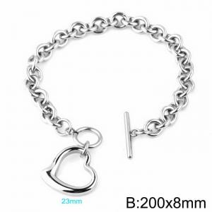 Hollow Heart Titanium Steel OT Buckle Bracelet - KB181231-Z