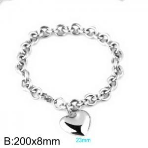 Stainless Steel Peach Heart Bracelet - KB181233-Z