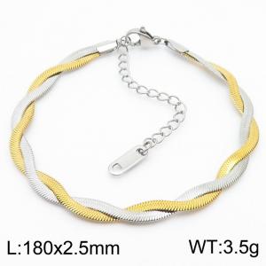 180x2.5mm Stainless Steel Braided Herringbone Necklace for Women - KB181330-Z