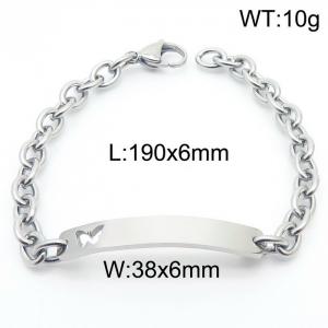 Exquisite Hollow butterfly curved brand hand-stitched O-chain stainless steel lady bracelet - KB181365-Z